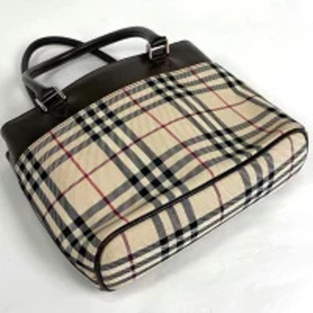 Burberry brown bag beige check handbag tote